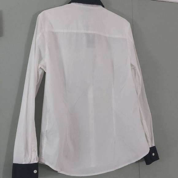 Ralph Lauren LRL White,Black Cotton Button Collared Blouse Shirt Sz L Nwts - Picture 7 of 9